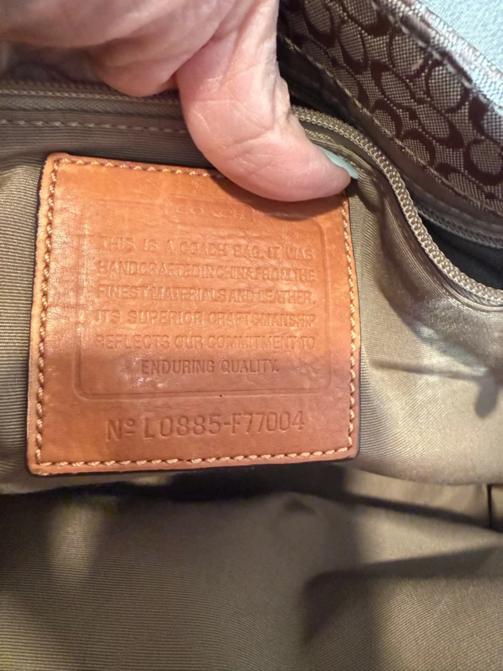 Coach Signature Canvas Messenger Bag in Brown and Tan - Picture 8 of 8